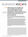 Research paper thumbnail of DNA analysis of a 30,000-year-old Urocitellus glacialis from northeastern Siberia reveals phylogenetic relationships between ancient and present-day arctic ground squirrels