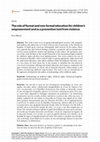 Research paper thumbnail of The role of formal and non-formal education for children’s empowerment and as a prevention tool from violence