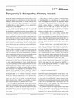 Research paper thumbnail of Transparency in the reporting of nursing research