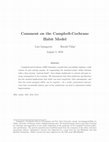 Research paper thumbnail of Comment on the Campbell-Cochrane Habit Model