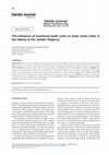 Research paper thumbnail of The influence of functional tooth units on body mass index in the elderly of the Jember Regency