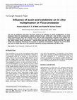 Research paper thumbnail of Influence of auxin and cytokinine on in vitro multiplication of Ficus anastasia