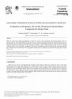 Research paper thumbnail of Evaluation of Properties for Al-SiC Reinforced Metal Matrix Composite for Brake Pads