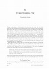 Research paper thumbnail of Territoriality