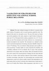 Research paper thumbnail of Validation of Strategies for Effective Vocational School Public Relations