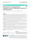 Research paper thumbnail of Ethical issues in oncology practice: a qualitative study of stakeholders’ experiences and expectations