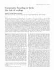 Research paper thumbnail of Cooperative breeding in birds: the role of ecology