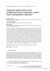 Research paper thumbnail of Testing the Global Extent of the Endogenous Money Hypothesis: A Panel Vector Autoregression Approach