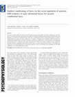 Research paper thumbnail of Implicit conditioning of faces via the social regulation of emotion: ERP evidence of early attentional biases for security conditioned faces