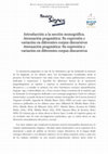 Research paper thumbnail of Introducción a la sección monográfica. Atenuación pragmática: Su expresión y variación en diferentes corpus discursivos Atenuación pragmática: Su expresión y variación en diferentes corpus discursivos