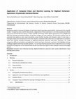 Research paper thumbnail of Application of Computer Vision and Machine Learning for Digitized Herbarium Specimens: A Systematic Literature Review