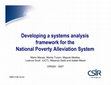 Research paper thumbnail of Developing a systems analysis framework for the National Poverty Alleviation System