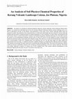 Research paper thumbnail of An Assessment Of Landscape Segments Suitable For Agriculture In Kerang Volcanic Area Of Jos Plateau, Nigeria