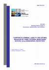 Research paper thumbnail of Corporate Criminal Liability and Optimal Behavior by Firms.Internal Monitoring Devices versus Managerial Incentives