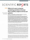 Research paper thumbnail of Effects of a warm compress containing menthol on the tear film in healthy subjects and dry eye patients