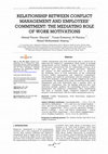 Research paper thumbnail of Relationship between conflict management and employees’ commitment: The mediating role of work motivations