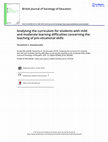 Research paper thumbnail of Analysing the curriculum for students with mild and moderate learning difficulties concerning the teaching of pre-vocational skills