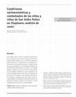 Research paper thumbnail of Condiciones socioeconómicas y contextuales de los niños y niñas de San Isidro Patios en Chapinero: análisis de casos