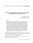 Research paper thumbnail of Gestión De Las Empresas Prestadoras Del Servicio De Alcantarillado: Un Análisis De Caso