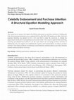 Research paper thumbnail of Celebrity Endorsement and Purchase Intention: A Structural Equation Modeling Approach