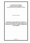 Research paper thumbnail of Competências empreendedoras de inovação em serviços de gastronomia: um estudo multicasos em restaurantes com chefs de cozinha contemporânea em Pernambuco