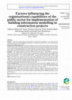 Research paper thumbnail of Factors influencing the organisational capabilities of the public sector for implementation of building information modelling in construction projects