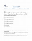 Research paper thumbnail of Interdisciplinary Capstone Course: Synthesising Theory and Practice through an Innovative Mental Health Clinical Placement