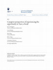 Research paper thumbnail of Caregiver perspectives of experiencing the opportunity to 'have a break