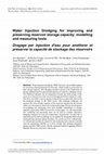 Research paper thumbnail of Water Injection Dredging for improving and preserving reservoir storage capacity: modelling and measuring tools