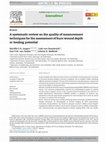 A systematic review on the quality of measurement techniques for the assessment of burn wound depth or healing potential Cover Page