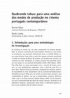 Research paper thumbnail of Quebrando Tabus: Para uma Análise dos Modos de Produção no Cinema Português Contemporâneo