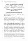 Research paper thumbnail of ‘China’ on Display for European Audiences? The Making of an Early Travelling Exhibition of Contemporary Chinese Art: China Avantgarde (Berlin/1993)