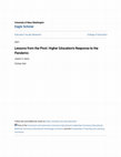 Research paper thumbnail of Lessons from the Pivot: Higher Education\u27s Response to the Pandemic