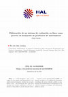 Research paper thumbnail of Élaboration D’Une Base D’Exercices Comme Processus De Formation Des Professeurs De Mathématique