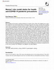 Research paper thumbnail of Nurses' role model duties for health and COVID-19 pandemic precautions