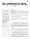 Research paper thumbnail of Impact of bundle implementation on the incidence of peri/intraventricular hemorrhage among preterm infants: a pre-post interventional study