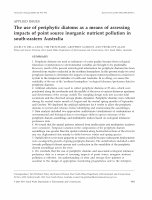 Research paper thumbnail of Dela-Cruz, J., Pritchard, T., Gordon, G. and P. Ajani. (2006) The use of periphyton as a means of assessing impacts of point source inorganic nutrient pollution in south-eastern Australia.  (Freshwater Biology 51:951-972).