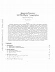 Research paper thumbnail of Quantum Random Self-Modifiable Computation