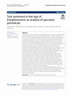 Research paper thumbnail of Text sentiment in the Age of Enlightenment: an analysis of spectator periodicals