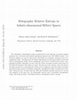 Research paper thumbnail of Holographic Relative Entropy in Infinite-dimensional Hilbert Spaces