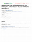 Research paper thumbnail of DeepMicrobeFinder sorts metagenomes into prokaryotes, eukaryotes and viruses, with marine applications