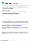 Research paper thumbnail of High-Altitude Rangelands and Their Interfaces in the Hindu Kush Himalayas Ning Wu , Gopal S. Rawat , Srijana Joshi , Muhammad Ismail , and Eklabya Sharma . Kathmandu, Nepal: International Centre for Integrated Mountain Development, 2013. vi + 189 pp. Free download at lib.icimod.org/record/28840; ...