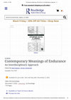 Research paper thumbnail of Contemporary meanings of endurance: An interdisciplinary approach