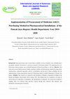 Research paper thumbnail of Implementation of Procurement of Medicines with E-Purchasing Method in Pharmaceutical Installations of the Puncak Jaya Regency Health Department, Year 2015-2020