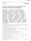 Research paper thumbnail of From theory to practice: Critical points in the 2017 ILAE classification of epileptic seizures and epilepsies