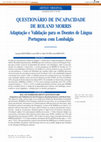 Research paper thumbnail of [Roland Morris disability questionnaire - adaptation and validation for the Portuguese speaking patients with back pain]