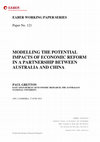 Research paper thumbnail of Modelling the potential impacts of economic reform in a partnership between Australia and China