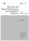 Research paper thumbnail of Firm Size and Export Performance: Some Empirical Evidence