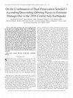 Research paper thumbnail of On the Combination of Dual-Polarization Sentinel-1 Ascending/Descending Orbiting Passes to Estimate Damage Due to the 2016 Central Italy Earthquake