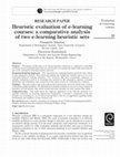 Research paper thumbnail of Heuristic evaluation of e‐learning courses: a comparative analysis of two e‐learning heuristic sets